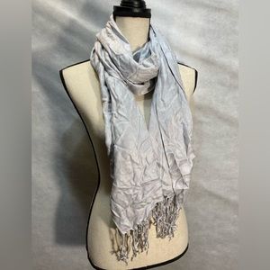 Paskmina Gray/Silver Fringe Scarf